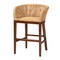 Bali & Pari Papua Modern Bohemian Natural Rattan and Walnut Brown Acacia Wood Counter Stool 242-13492-ZORO - alternate 1